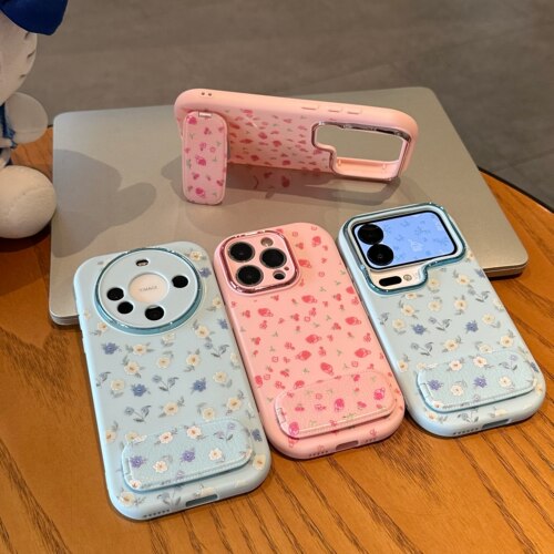 满屏小花适用iPhone17promax手机壳12苹果16支架15华为p70小清新vivos30小米17pro女oppo13红米nate14荣耀400
