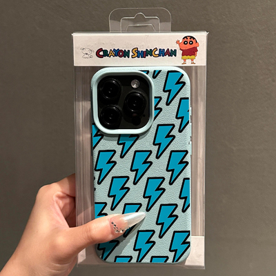 蓝色闪电个性手机壳磨砂防摔创意