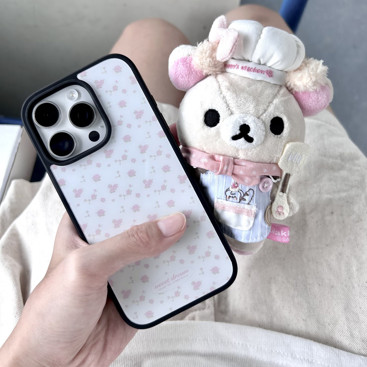 黑边粉色樱花适用苹果16promax手机壳iphone17pro新款13可爱12韩系14保护套15promax防摔15p软边亚克力11女款