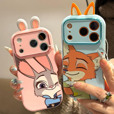 趣味可爱情侣卡通耳朵手机壳防摔
