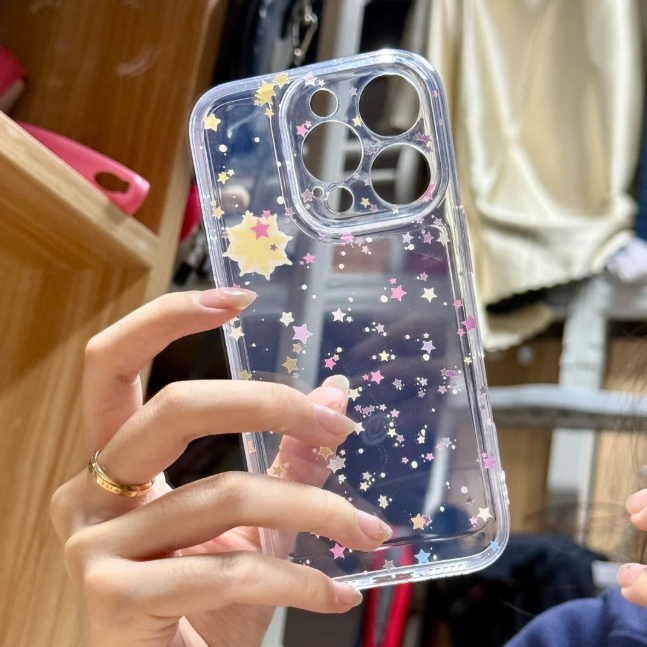 涂鸦星星小元素适用iphone16promax手机壳苹果17透明华为mate70pro卡通vivo防摔oppo红米note14荣耀300小米14