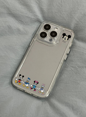 米奇一排适用苹果15手机壳12/11卡通vivox100透明红米note13防摔小米14保护套华为pura70荣耀100软壳OPPO硅胶