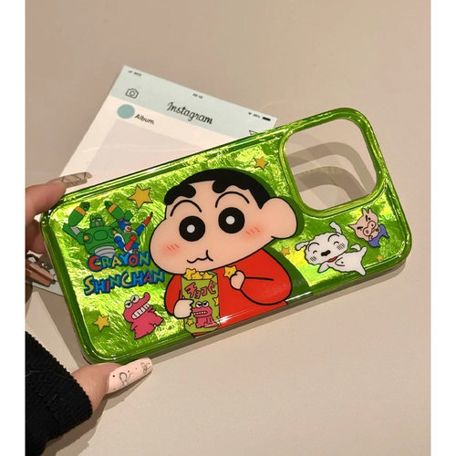 可爱横版小新卡通漩涡手机壳防摔