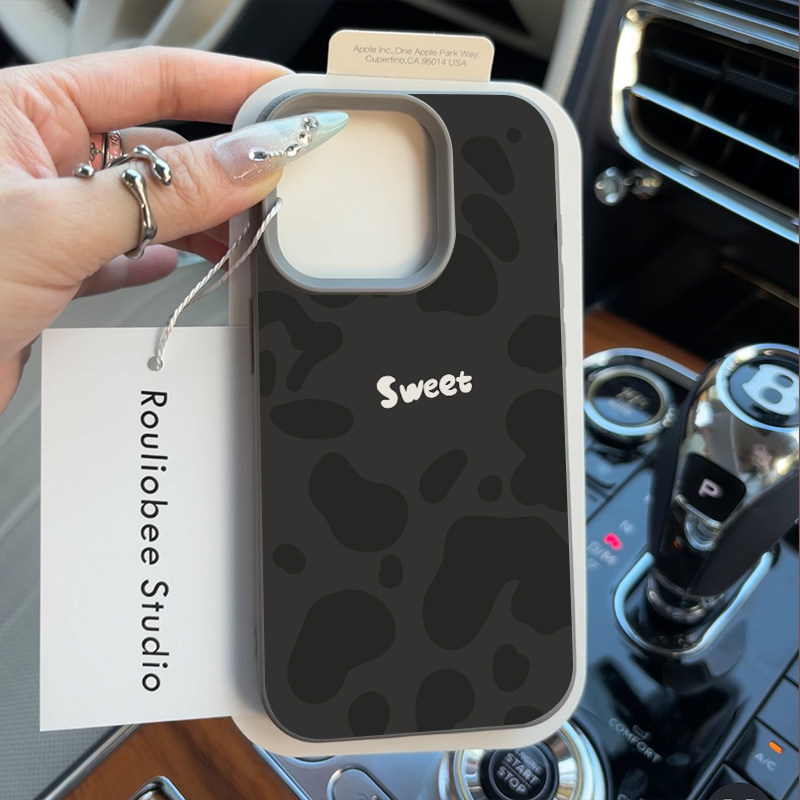 个性灰色块适用苹果15promax手机壳iPhone16pro新款荔枝纹13趣味小众12皮质软壳11防摔14pro保护套15plus女款