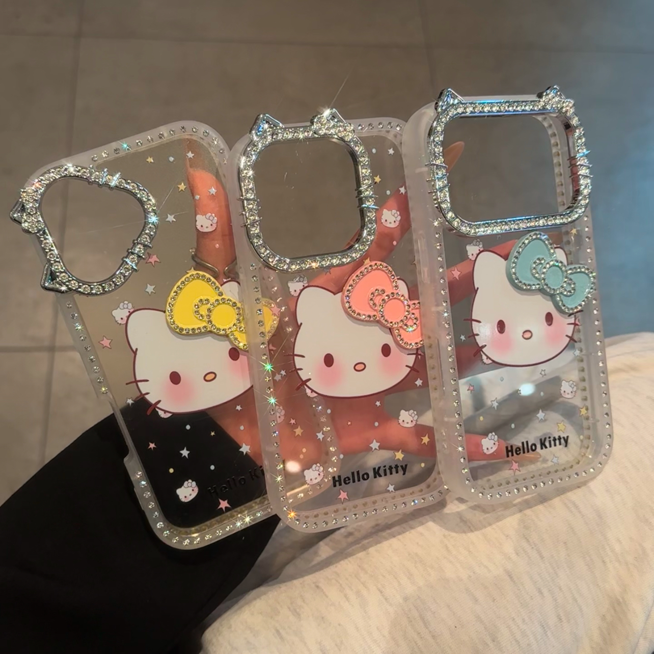 闪钻kt猫耳朵适用苹果17promax手机壳iphone16pro新款13卡通12日韩可爱14保护套15promax防摔15plus蝴蝶结女