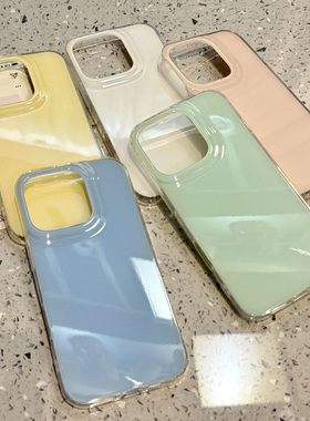 果冻IMD纯色适用苹果16promax手机壳iphone14pro新款13简约12日韩11保护套15promax软边硬壳防摔15plus高级感