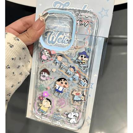 插画小新适用苹果16promax手机壳iphone15新款mate60透明14红米note13防摔k70小米华为pura70软壳vivoppo荣耀