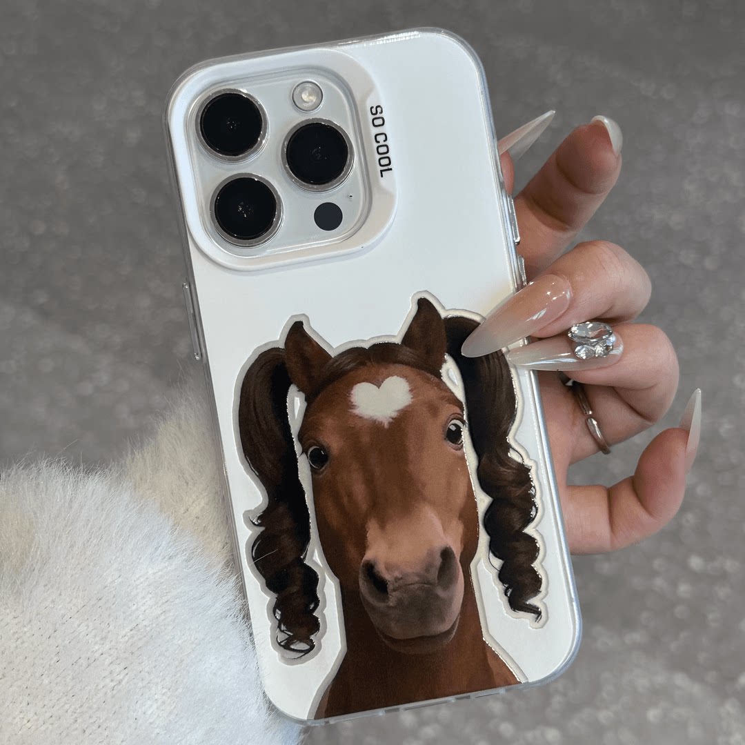 双马尾马适用苹果17promax手机壳16华为mate70pro新款小米14/13/12荣耀pura80闺蜜OPPOReno15创意vivos30抽象