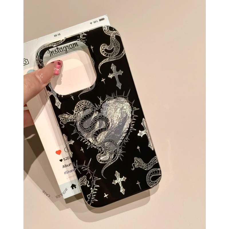 十字黑蛇适用苹果15promax手机壳iphone16pro个性12华为mate60新款pura70/vivo小米14红米note13荣耀oppok70
