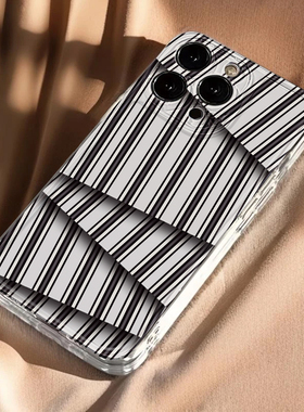 黑色不规则条纹适用苹果16promax手机壳iPhone15pro新款12华为mate70卡通p70小米14软壳vivooppo荣耀11红米13