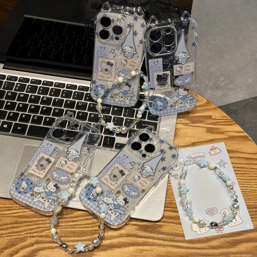 可爱猫耳朵小凯蒂猫带手链手机壳