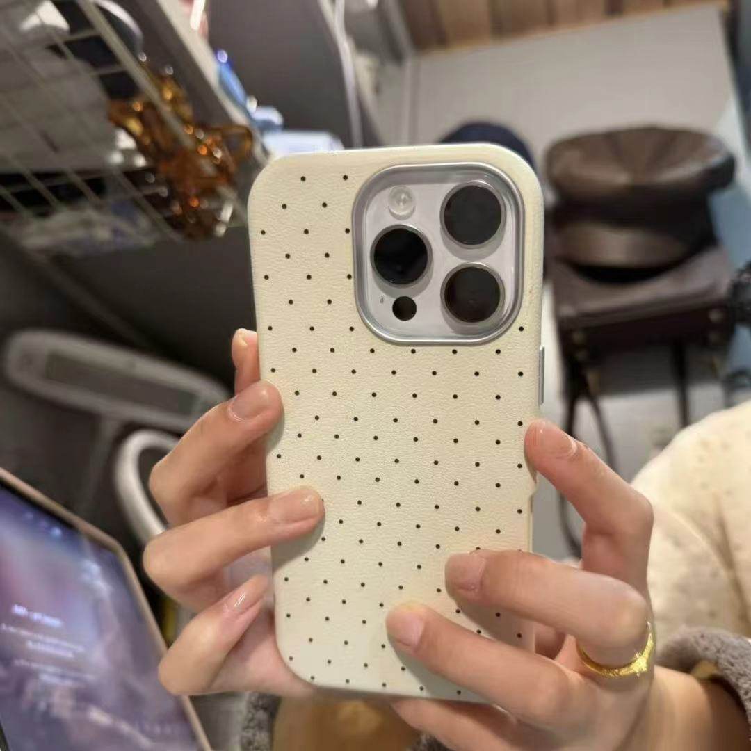 满屏黑波点适用苹果17promax手机壳新款iPhone16promax日韩15promax保护套12可爱13防摔14皮纹金属框11男女款