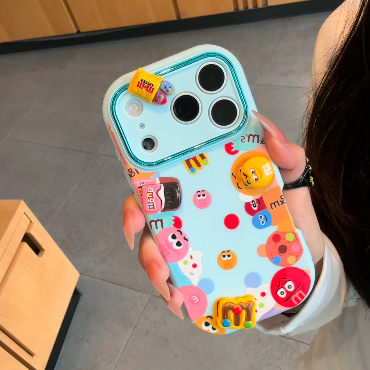 巧克力M豆适用iPhone17promax手机壳12苹果16荣耀13华为p70卡通vivox200小米15防摔oppo软壳红米nate14网红潮