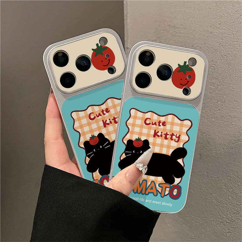 番茄cat适用苹果16promax手机壳iphone15新款13少女12电镀秒变14保护套小米17pro防摔华为p70荣耀oppofindx9