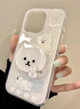 比耶旋转支架适用iPhone16pro手机壳13苹果15promax可爱12女17华为mate60新款p70vivo小米14红米k80荣耀oppo