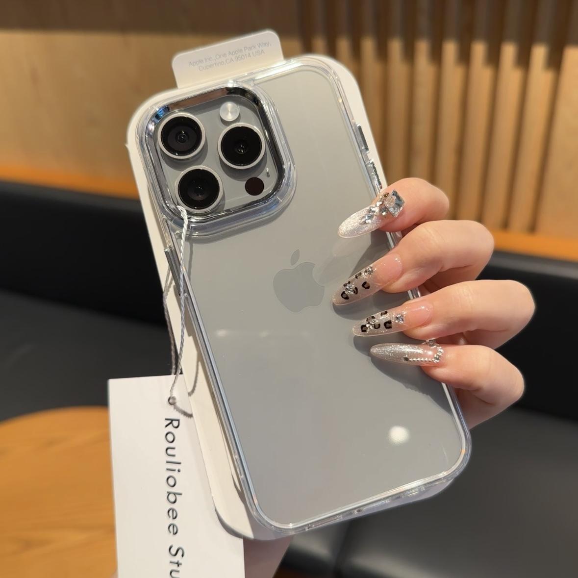 高级感透明适用iPhone16promax手机壳13苹果15pro简约12独立按键11华为p70pro新款vivo小米14红米k80荣耀oppo