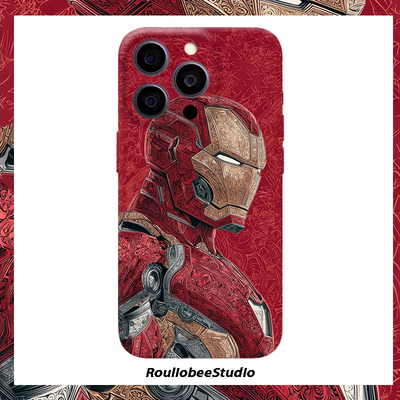 花纹钢铁侠适用iphone16promax手机壳苹果17菲林15pro华为mate70pro卡通vivo小米14全包oppo红米k80硬壳13/12