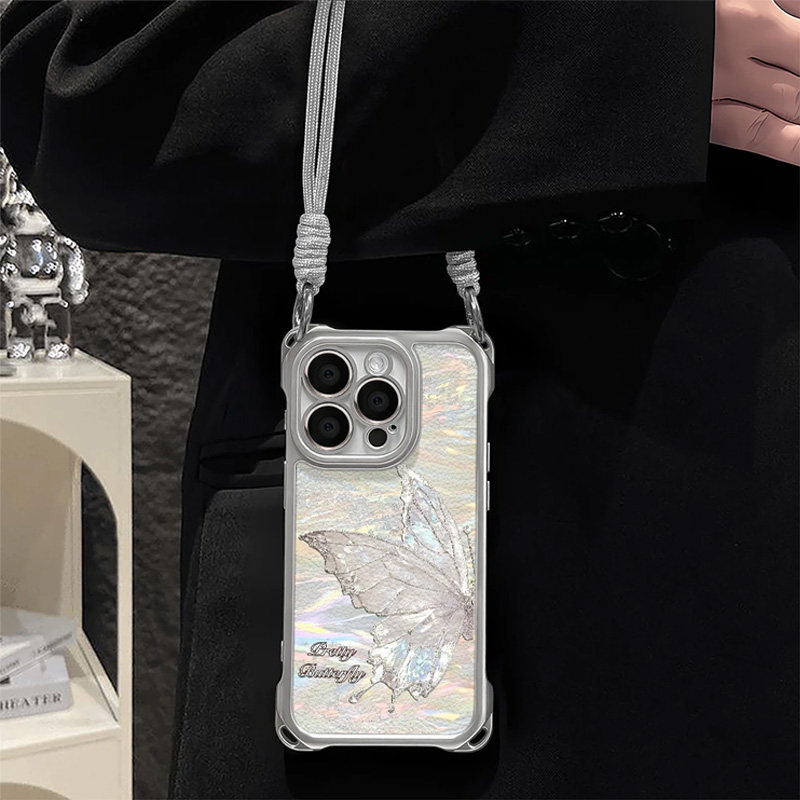 高级感流光蝴蝶适用苹果16promax手机壳iphone14pro新款13四角防摔12日韩11保护套15promax电镀壳15plus挂绳,3C数码配件,手机保护套/壳,淘宝优惠券,粉丝福利购,淘宝优惠卷