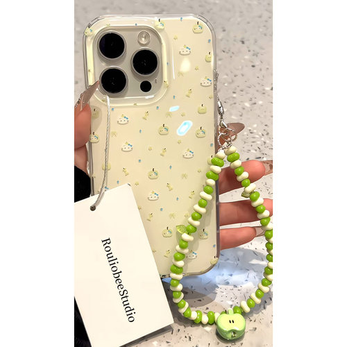 青苹果手链适用iPhone16pro手机壳13苹果15promax可爱12/11华为mate60新款p70创意vivo小米14红米k80荣耀oppo