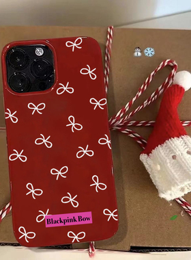 适用于iPhone15pro max少女ins风粉色蝴蝶结14pro黑色手机壳11甜酷日韩风12小众13硅胶保护套软壳高级感软壳