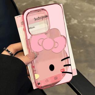 kitty猫脸颊适用苹果16promax手机壳iphone14pro新款13高级感12可爱11保护套15promax全包防摔15硅胶透明少女