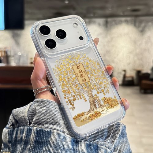 招财树适用苹果16promax手机壳iPhone17新款15华为mate60pro红米note13文字p70小米14软壳vivo荣耀oppo防摔11