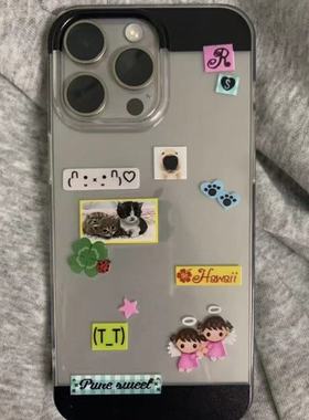复古猫咪天使适用苹果16promax手机壳iPhone17华为mate60pro红米note13新款p70小米14软壳vivo荣耀oppo防摔15