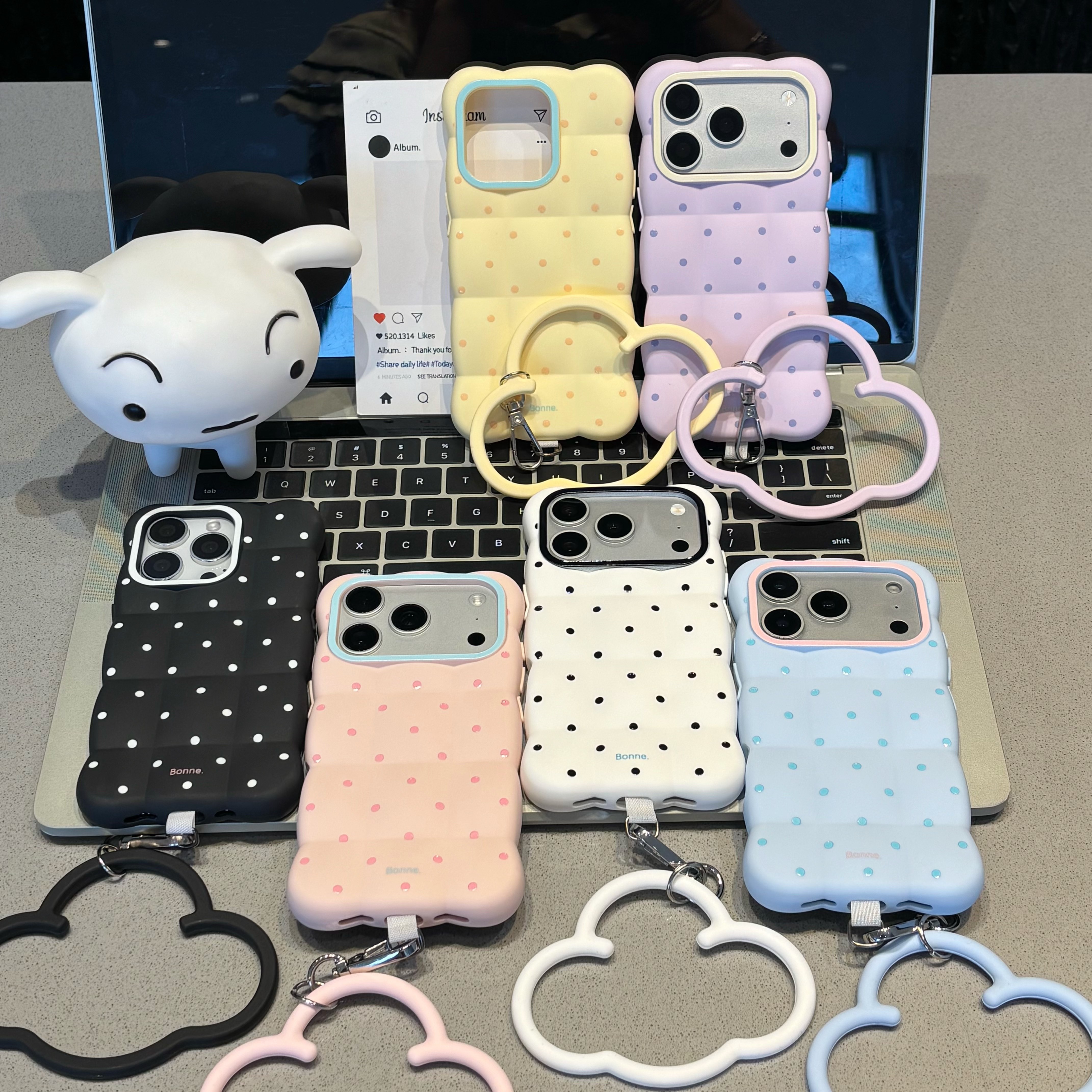 日韩波点云朵方块壳适用iPhone16promax苹果17ProMax新款13纯色12云朵手环17pro可爱15pro简约17时尚14手机壳