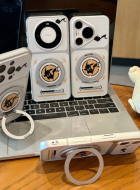 可爱卡通适用iPhone16promax手机壳苹果15华为p80网红VIVOPPOfindx9小米17pro旋转支架13红米note14荣耀500潮