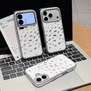 满屏炫彩小鱼儿适用苹果17promax手机壳新款iPhone16爆款13华为p70保护套11小米15荣耀400潮流vivoppo14红米