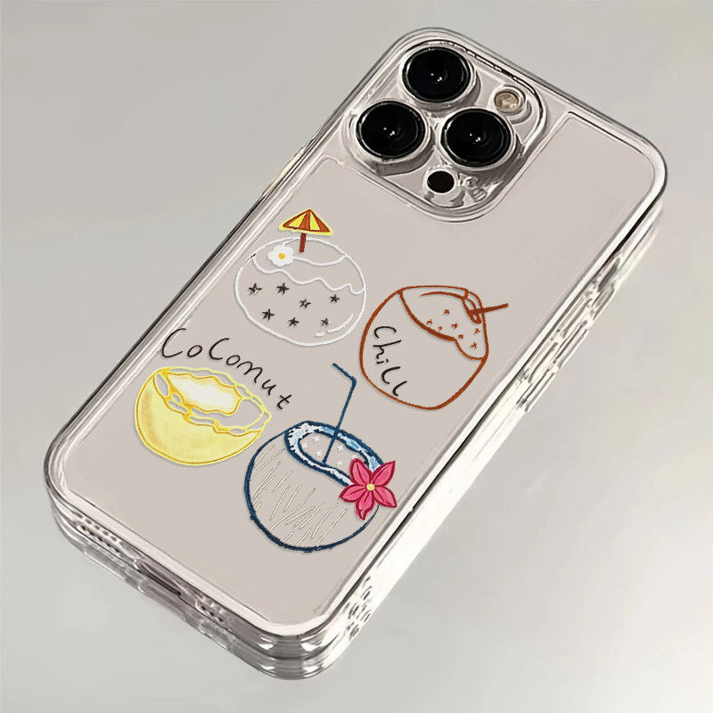 彩色椰子适用IPhone17promax手机壳15苹果16透明14华为mate80创意vivos30小米17防摔oppo全包红米k90荣耀500