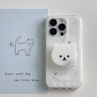 比耶自嘲熊适用iPhone16pro手机壳13苹果15promax可爱12 p70支架vivo小米14红米k70荣耀oppo 11华为mate60新款