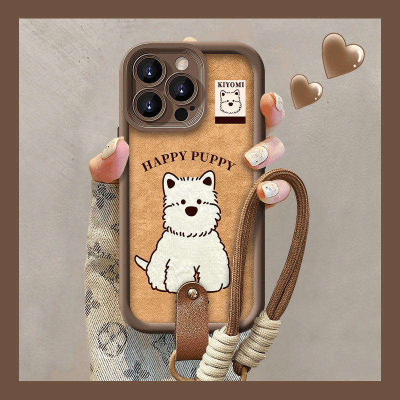 美拉德西高地适用苹果16promax手机壳iphone15新款13华为mate60荣耀200腕带Reno12挂绳VIVOS19小米14OPPO潮流