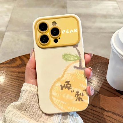 新款顺顺梨梨适用苹果16promax手机壳iPhone15卡通14promax创意13可爱12个性11白色磨砂大视窗17promax少女风