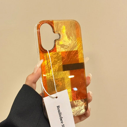 金棕格纹适用苹果15promax手机壳iphone16pro小众12华为mate60新款pura70/vivo小米14红米note13荣耀oppok70