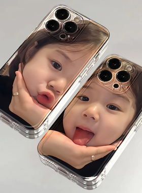 嘟嘴女孩适用苹果16promax手机壳iPhone15pro新款12华为mate70可爱p70小米14软壳vivooppo荣耀11红米note13女