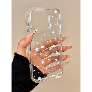 蓝星星适用苹果16手机壳iPhone15promax新款 华为mate60红米note13韩系p70小米14软壳vivoo荣耀oppo简约k70女