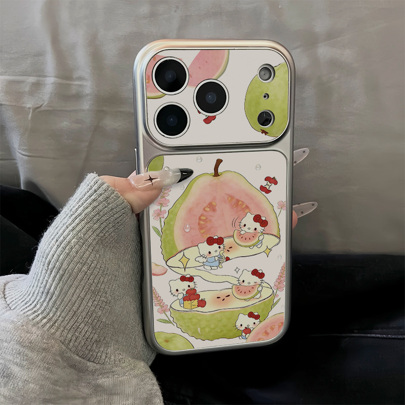 番石榴猫咪适用iPhone17promax手机壳15苹果16华为p80可爱vivo小米17防摔oppofindx9电镀秒变红米k90荣耀500