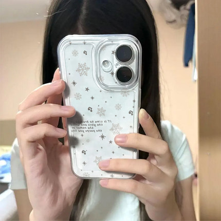 创意雪花音乐适用iphone17promax手机壳15苹果16透明13华为mate70卡通vivox200小米14防摔oppo红米k80荣耀300