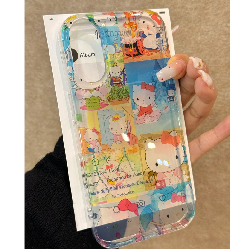 油画kitty适用苹果16promax手机壳iphone15新款mate60女14红米note13防摔k70小米华为pura70软壳vivoppo荣耀
