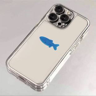 一条小蓝鱼适用iphone16promax手机壳苹果15透明14华为mate80小众vivos30小米17防摔oppo软13红米k80荣耀400