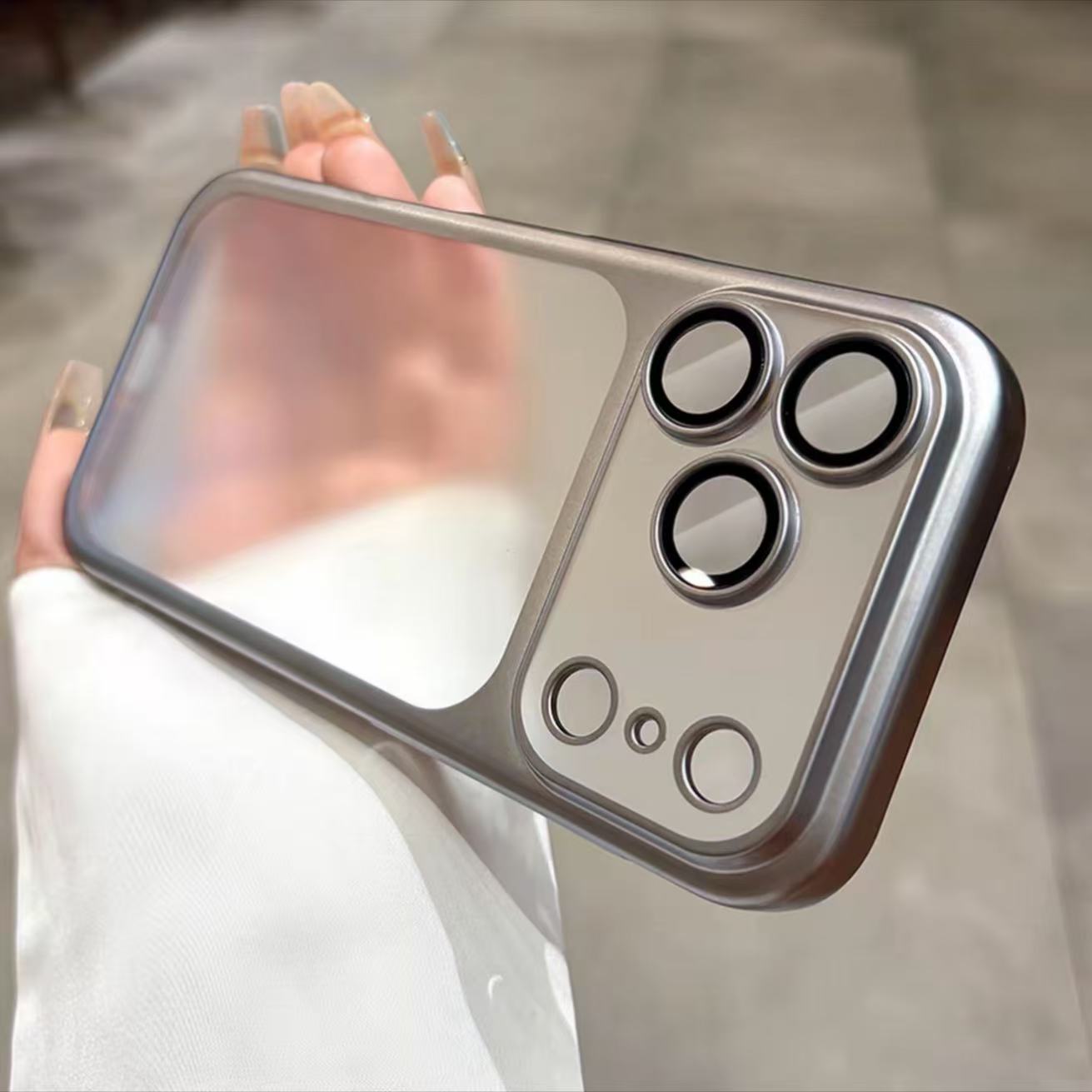 电镀银磨砂适用新款iphone17promax手机壳苹果13轻薄16pr全包自带镜头膜15plus防摔14高级感12情侣11透明PC套