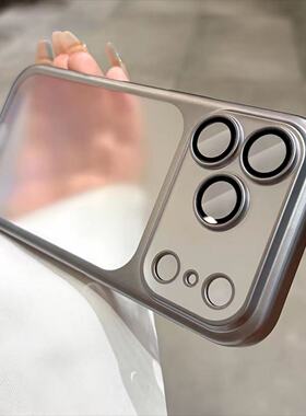 电镀银磨砂适用新款iphone17promax手机壳苹果13轻薄16pr全包自带镜头膜15plus防摔14高级感12情侣11透明PC套