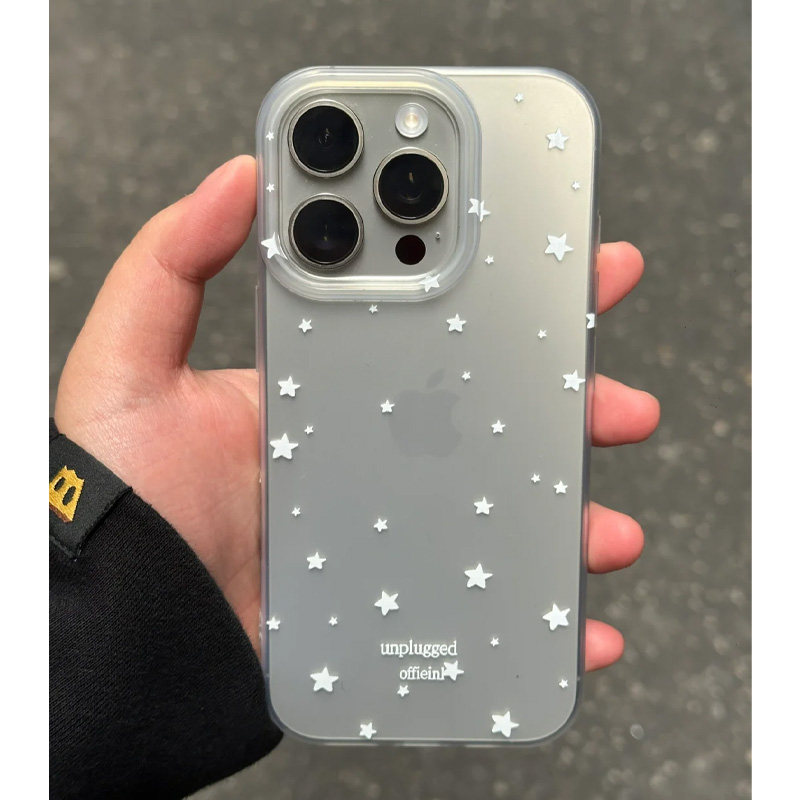 简约星星适用苹果16promax手机壳iphone14pro新款13亲肤12日韩11保护套15promax全包防摔15plus磨砂透明软壳