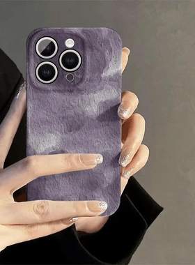 油画紫色渐变适用iPhone16promax手机壳苹果13菲林17华为mate70创意vivo小米15全包oppo红米k80硬壳12荣耀300