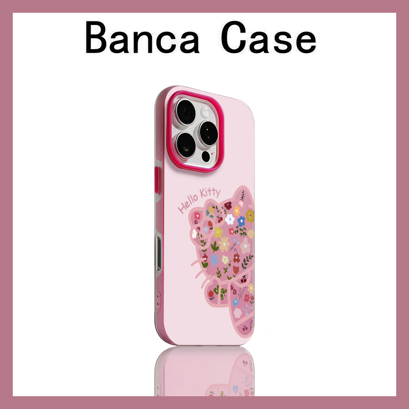 鲜花kitty猫适用苹果16promax手机壳iphone14pro新款13创意卡通12日韩17pro可爱15promax全包15肤感果冻壳16