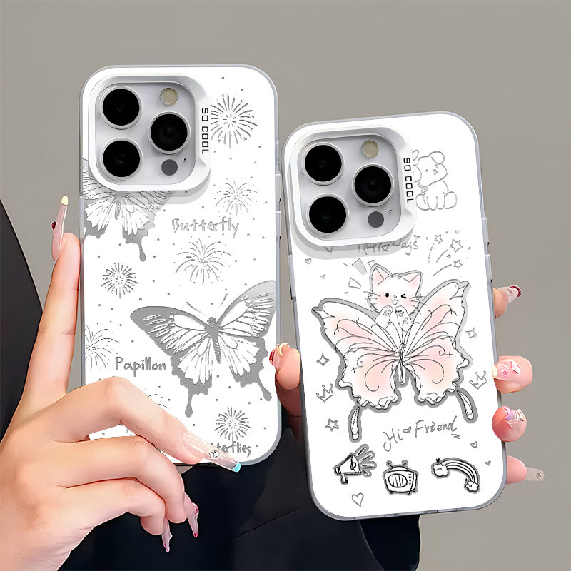 超仙蝴蝶适用苹果16promax手机壳iPhone15新款13华为mate60/p70荣耀x50彩银Reno12保护套vivos19小米14oppo硬