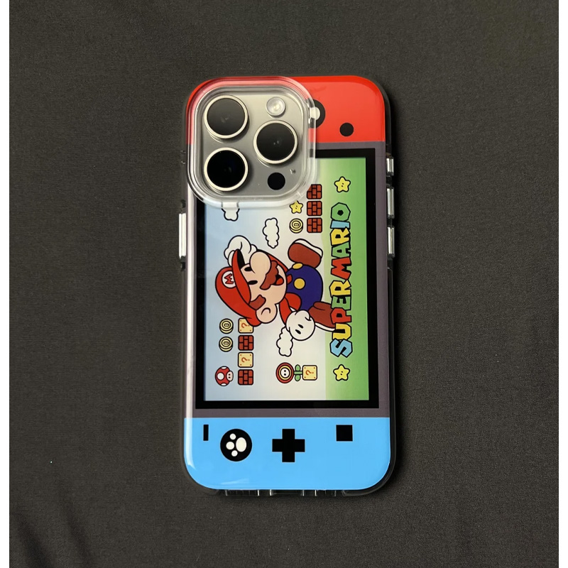 马里奥游戏机适用苹果16promax手机壳iphone14pro新款13趣味12可爱卡通11保护套15promax全包防摔15plus男生