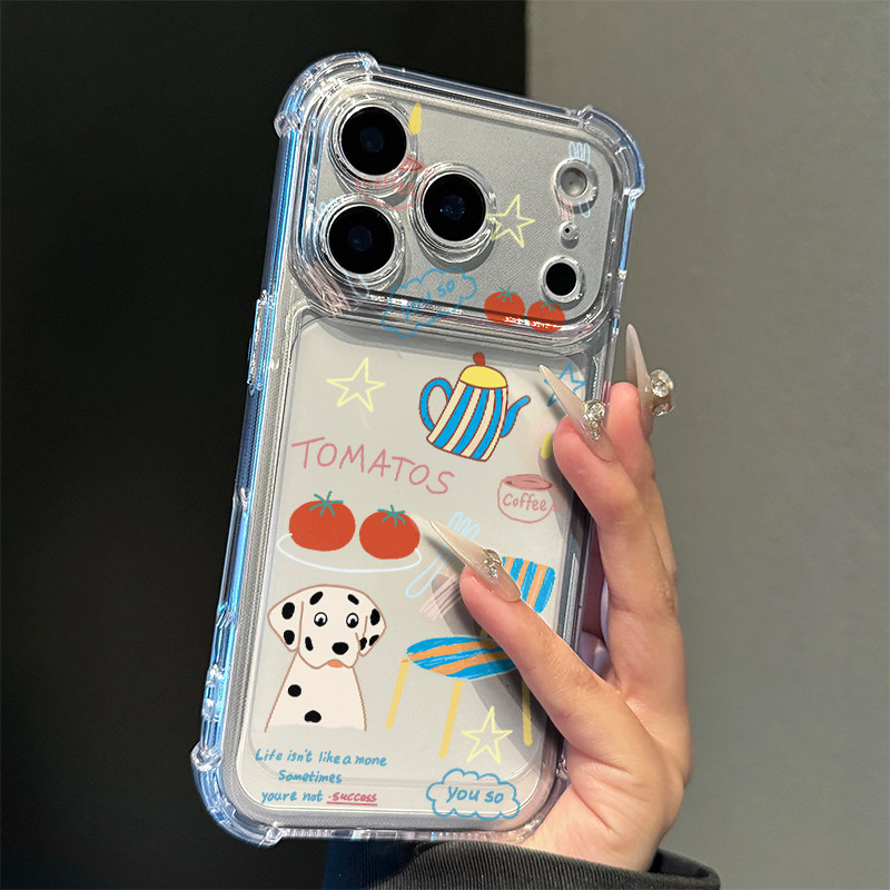 椅子斑点狗插画适用iPhone17promax手机壳苹果16pro趣味华为mate70小米15荣耀300vivo四角防摔oppo红米note14