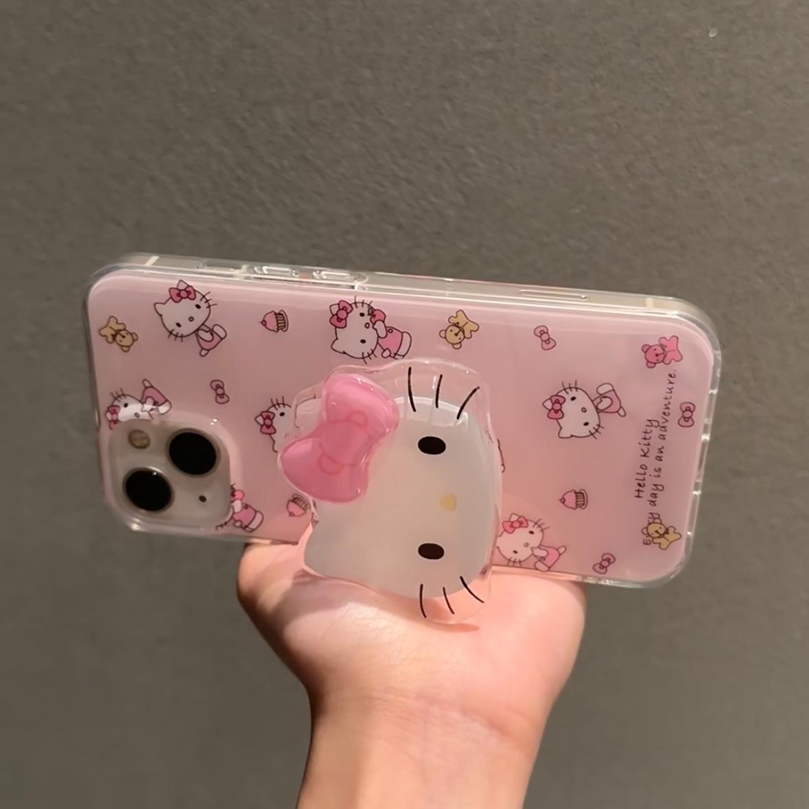 蝴蝶结kt支架适用苹果16手机壳iPhone15promax新款13/12华为mate60红米k70卡通p70小米14软壳vivoo荣耀oppo女